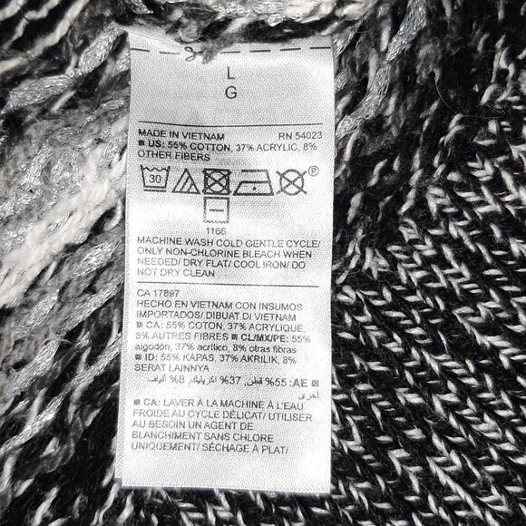 OLD NAVY, BLACK WHITE GRAY SWEATER, SIZE L - Picture 6 of 6